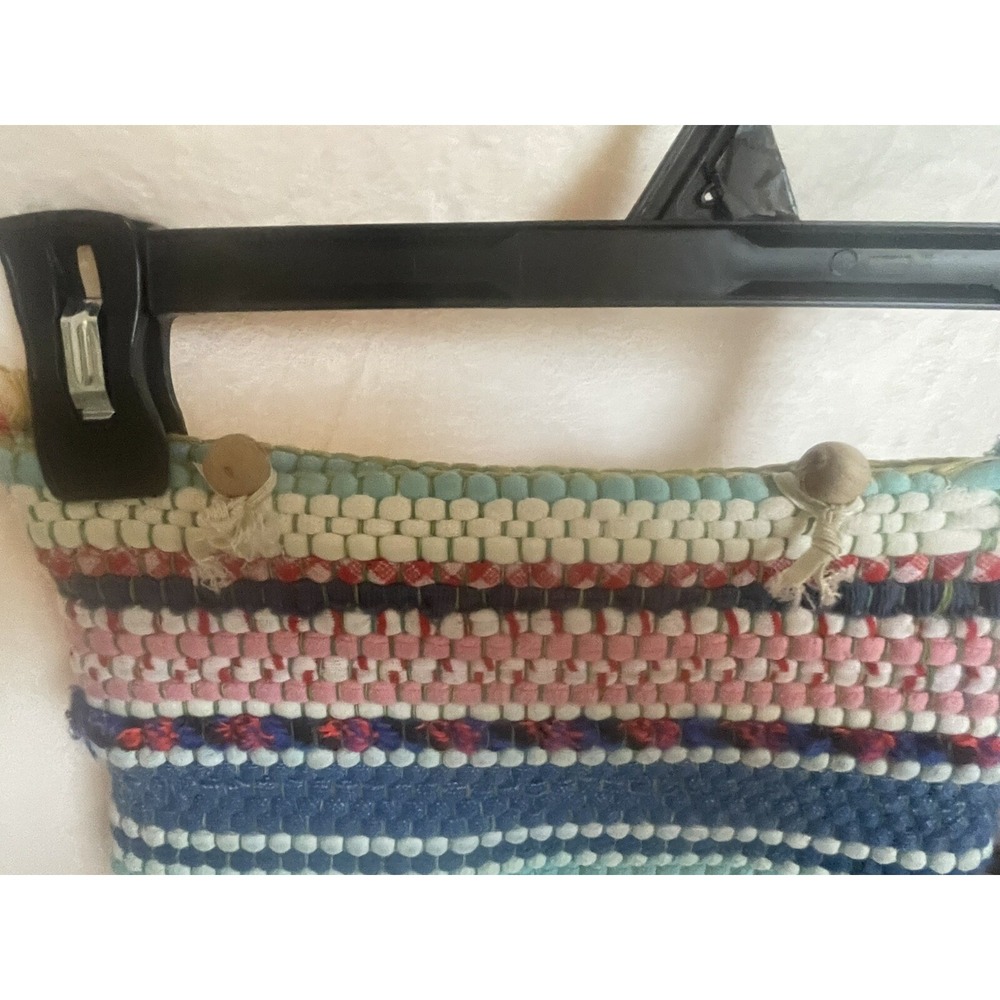 VINTAGE HANDMADE BRAIDED RUG HANDBAG PURSE BAG - Picture 3 of 4